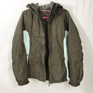 SALOMON Brown and Light Blue Ski Jacket Size M EUC